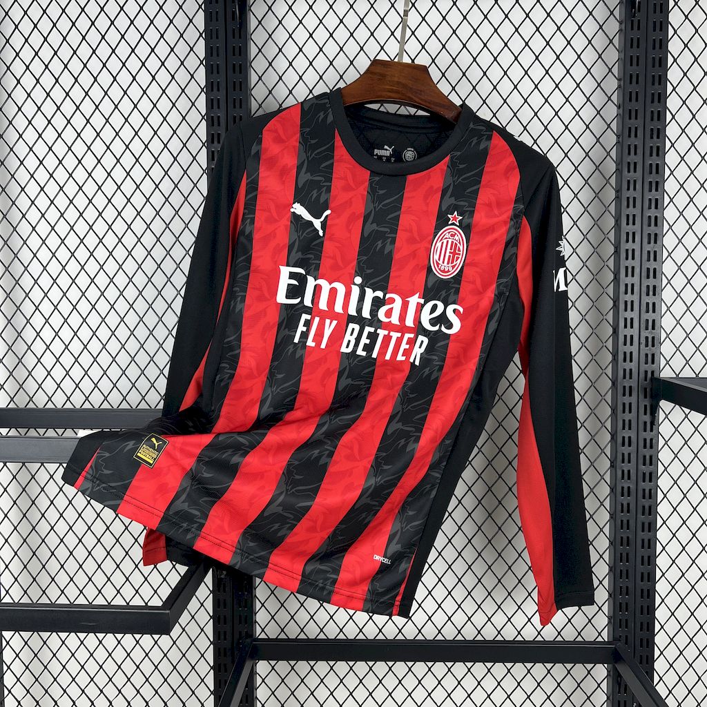 2025/2026 AC Milan Long Sleeves Home Football Jersey 1:1 Thai quality