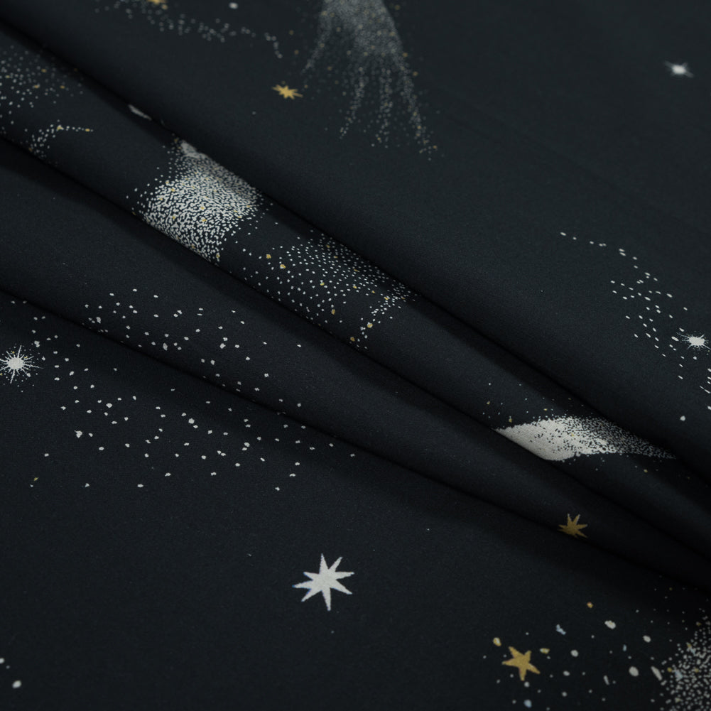 Cotton Voile - Black Celestial - Path of Apollo Print - Mood Exclusive Gaia Collection - Joann Fabrics