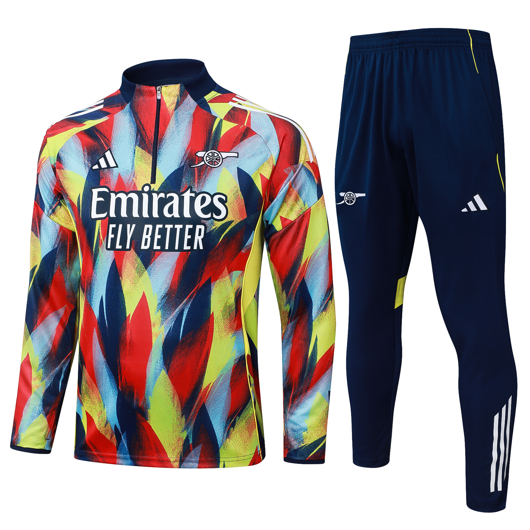 2025/2026 Arsenal Half-Pull Training Suit Color inkjet Football Shirt 1:1 Thai Quality Set
