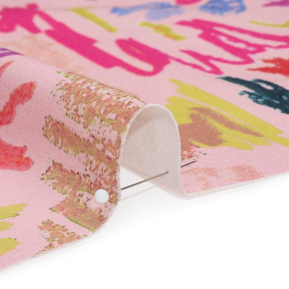 Stretch Cotton Canvas Print - Pink and Rainbow Crayon Flowers - Mood Exclusive Inner Child - Joann Fabrics