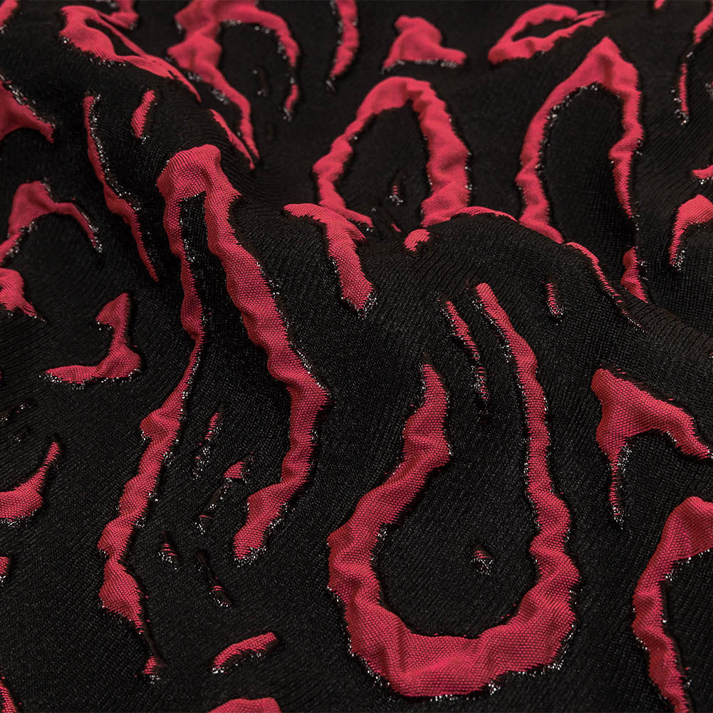 Metallic Black and Hot Pink Animal Spots Luxury Brocade - Joann Fabrics