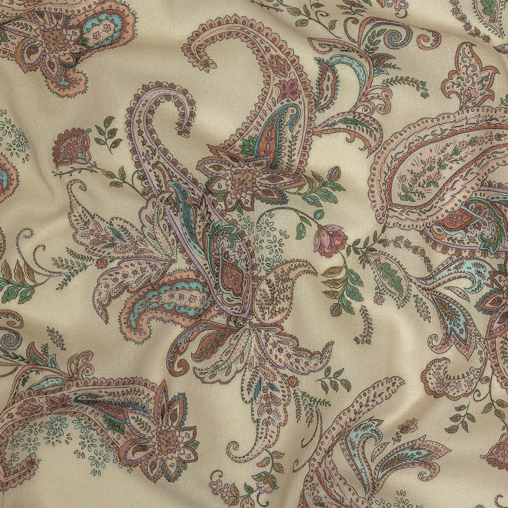 Cotton Gauze - Beige and Pink Paisley - Mood Exclusive Ask Alice Print - Joann Fabrics