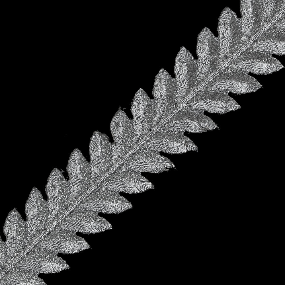 Metallic Silver Iron-on Leaf Trim - 1.25