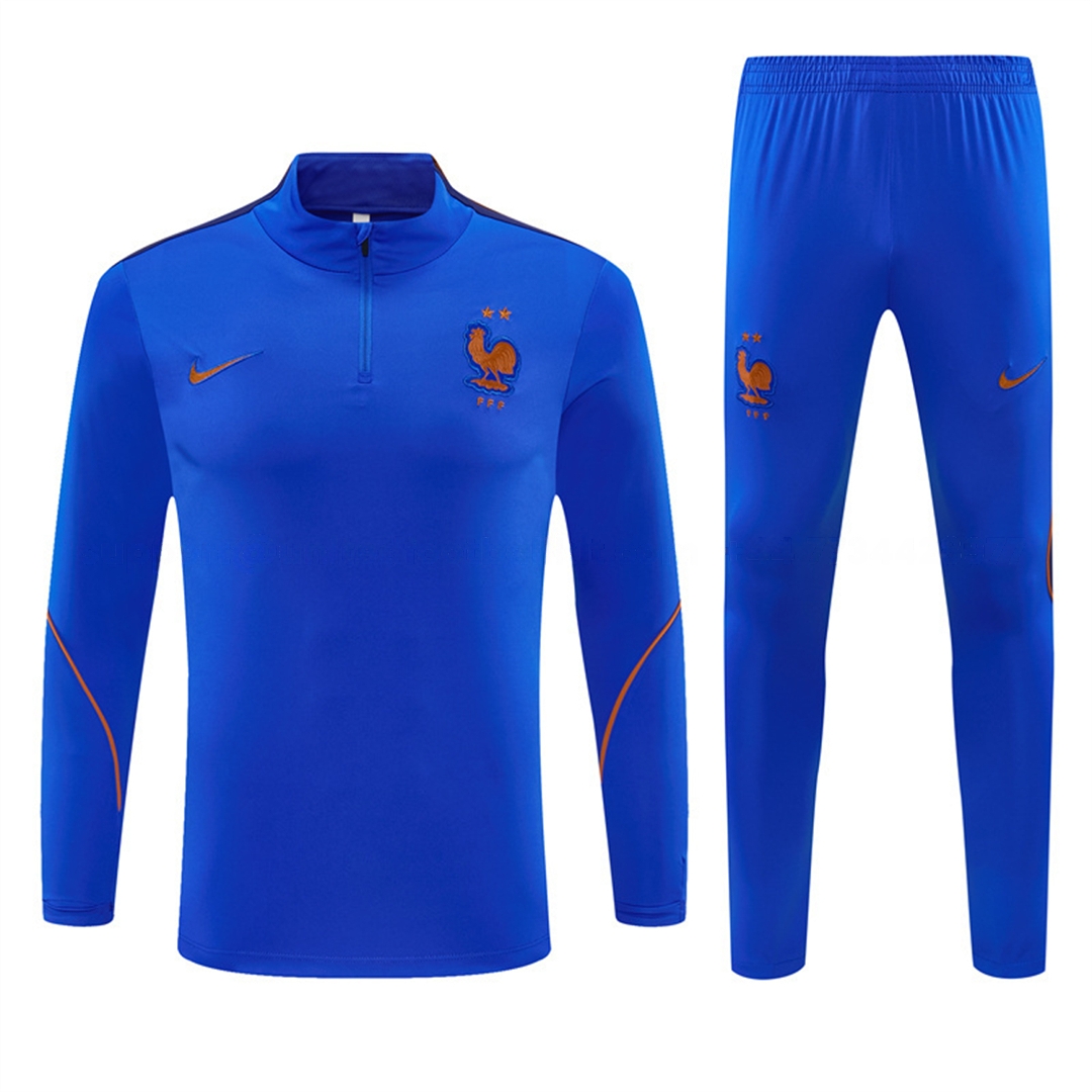 France 2026 Long Sleeve Training Set - Royal Blue Top & Pants - UnitedFutballJersey