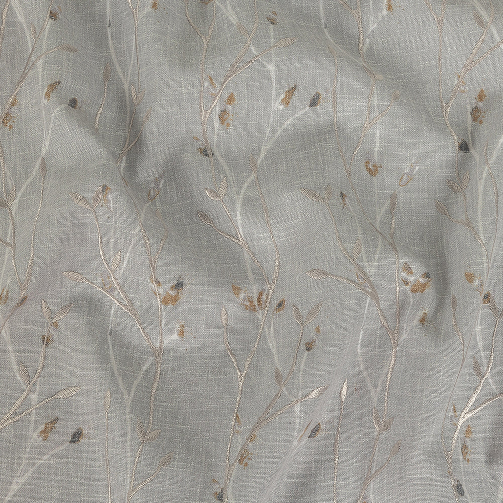Printed and Embroidered Drapery Woven - Pebble Branches - British Imported - Joann Fabrics