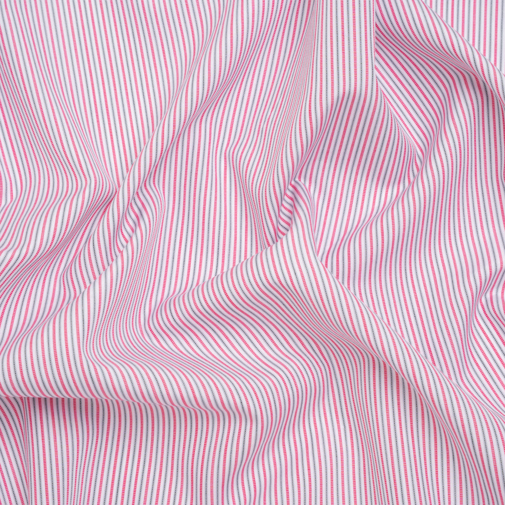 Cotton Shirting - Red, Black and White Stripes - Deadstock - Joann Fabrics