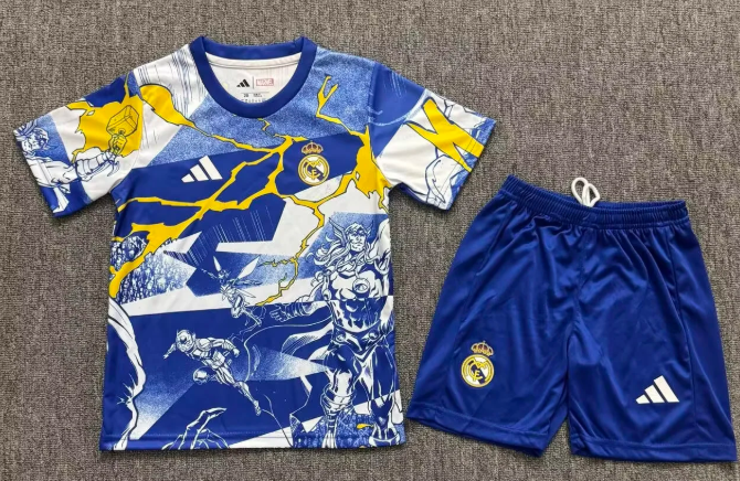 2025/2026 Real Madrid Collaboration With Marvel 03 Football Shirt 1:1 Thai Quality Kids Size