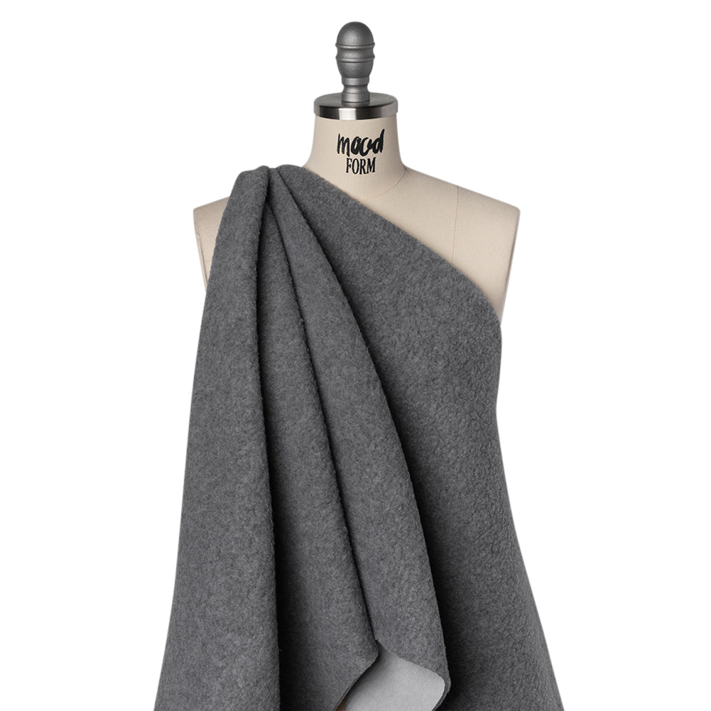 Plush Fleece with Fusible Woven Backing - Heathered Gray - Deadstock - Joann Fabrics