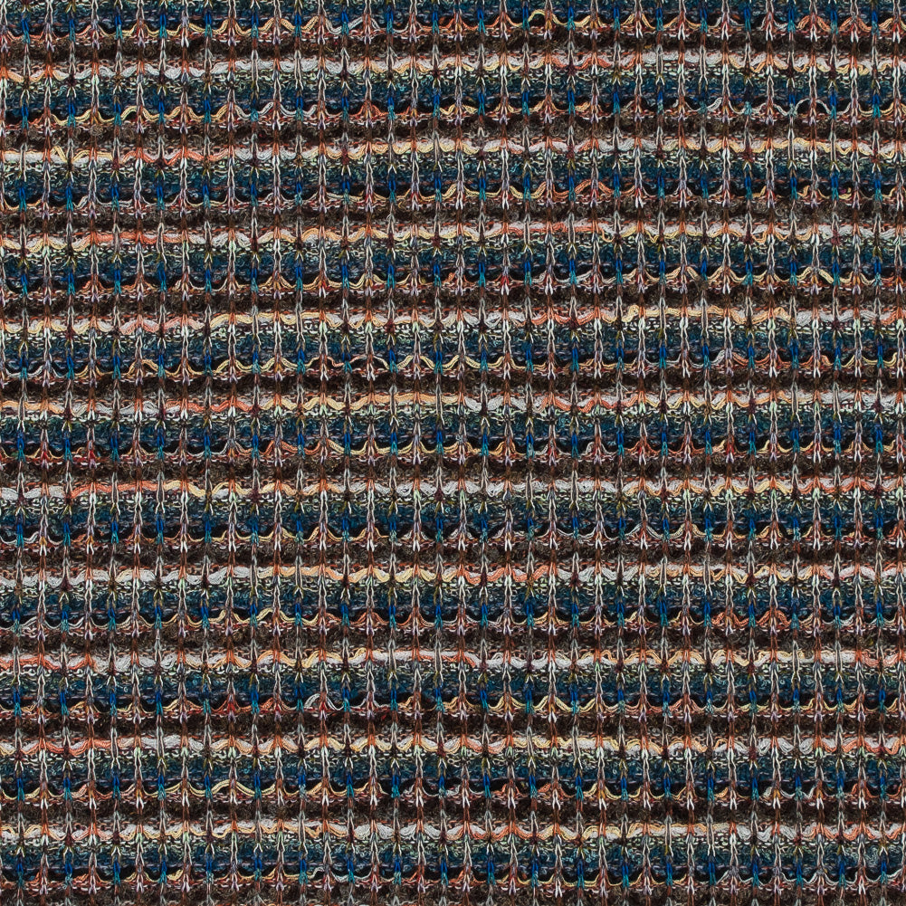 Italian Cobalt, Brown and Yellow Striped Wool Knit - Joann Fabrics