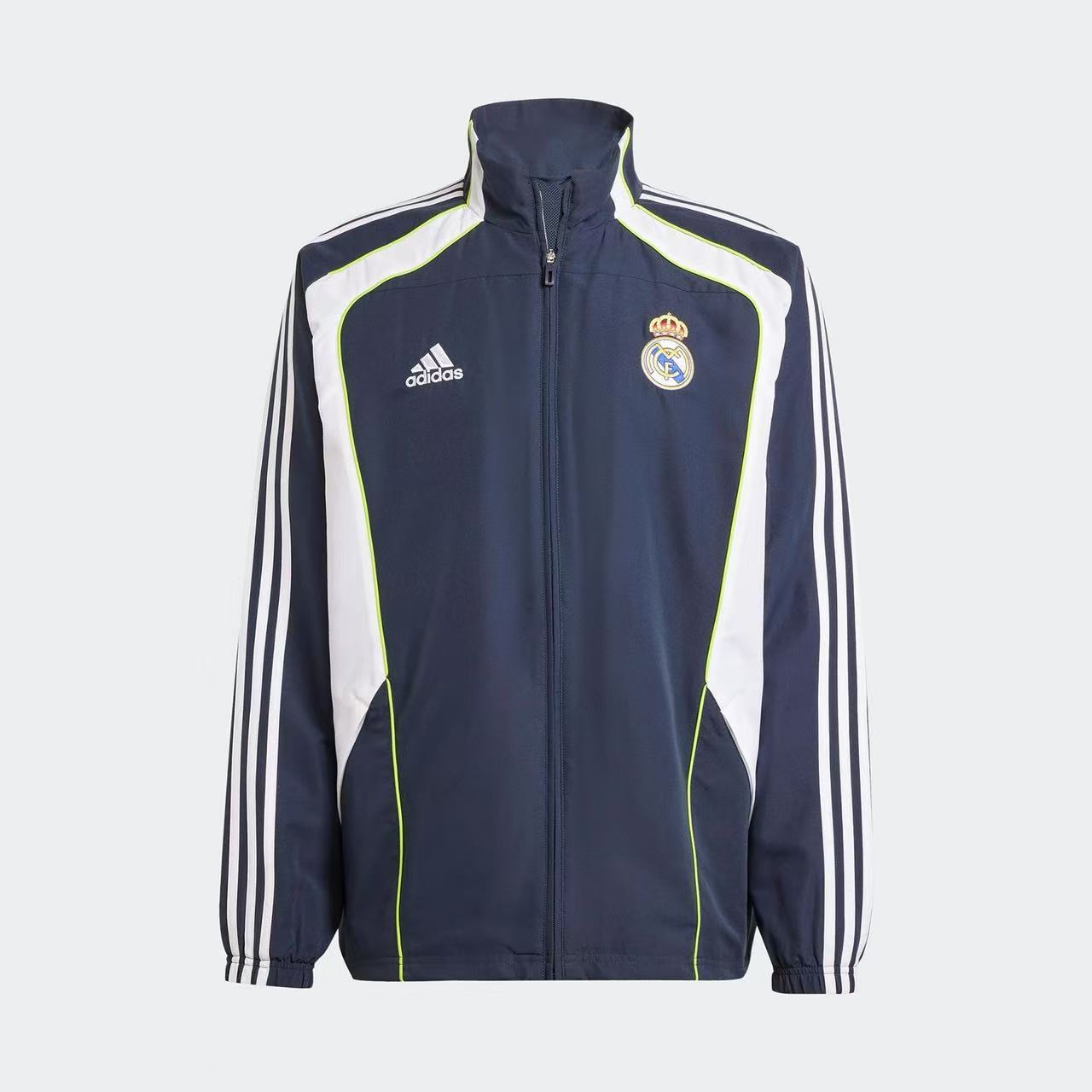 2025 Real Madrid Windbreaker Navy blue Soccer Jersey 1:1 Thai Quality