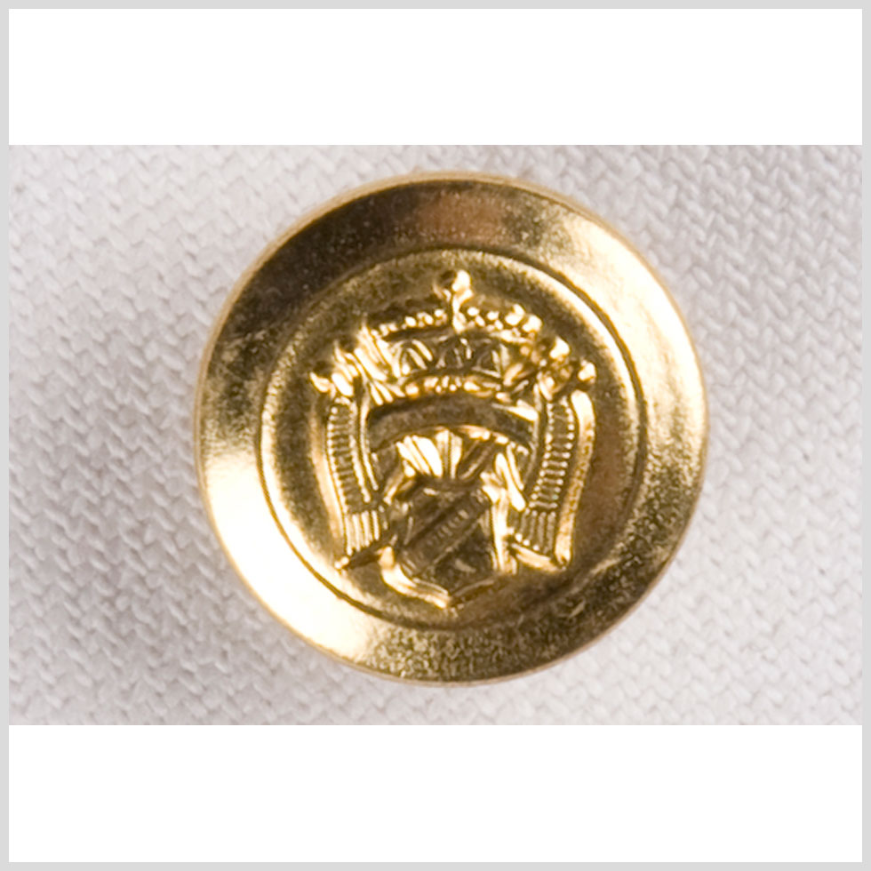 Metal Shank Back Button - 24L/15mm - Bright Gold Crest - Joann Fabrics