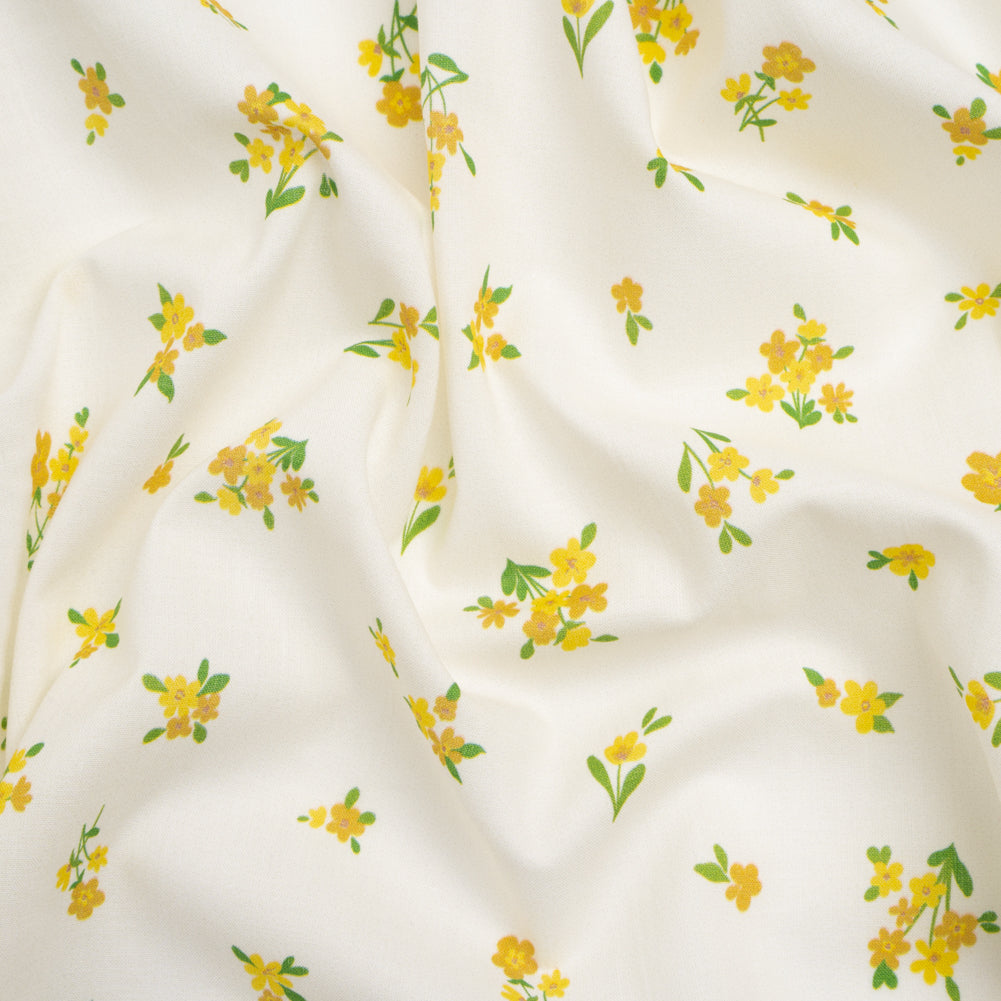 Cotton Voile Print - Yellow and White Scattered Florals - Mood Exclusive Snippets of Sun - Joann Fabrics