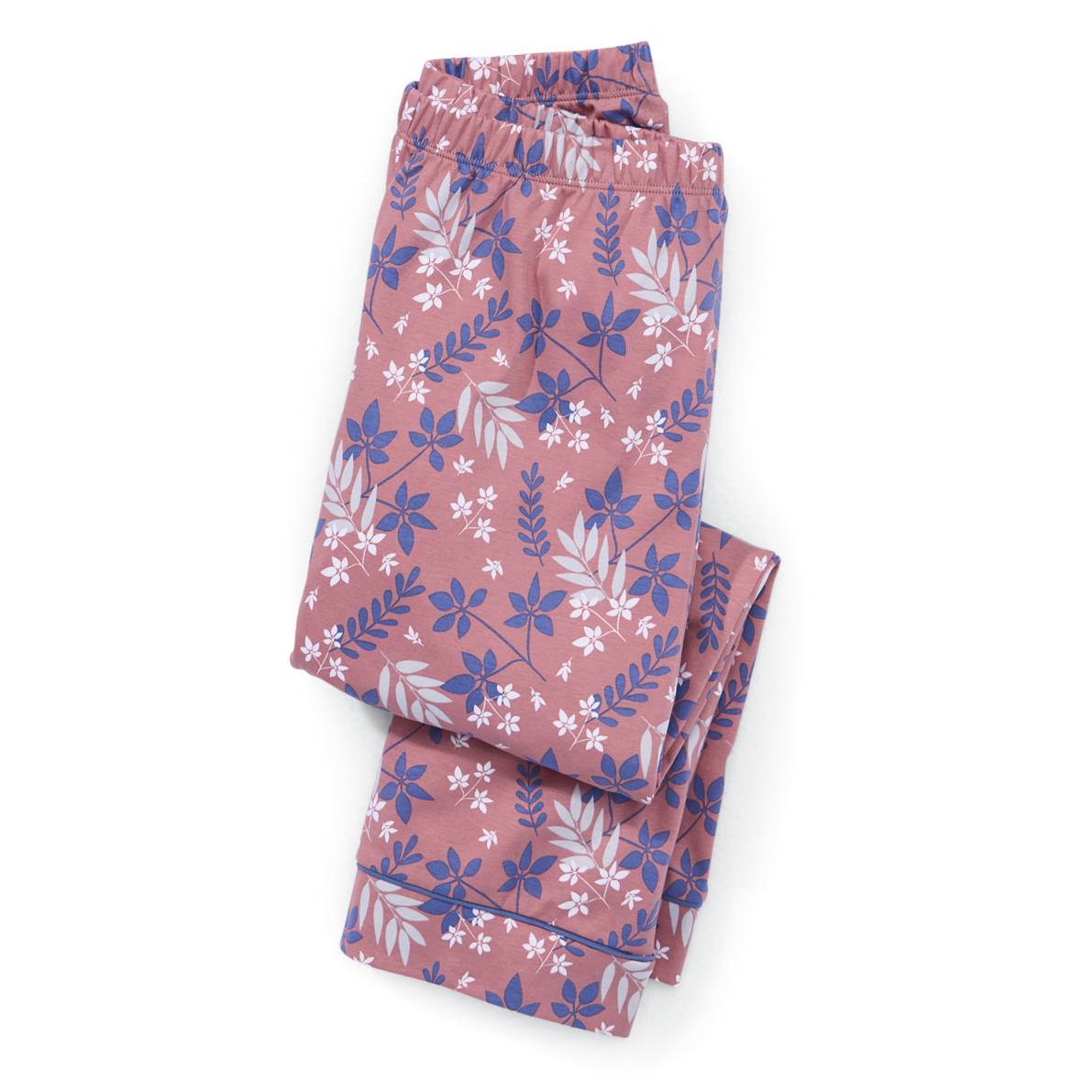 Peruvian Cotton Tossed Leaves PJ Set, V-Neck Top, Print Capris - Northstyle Catalog