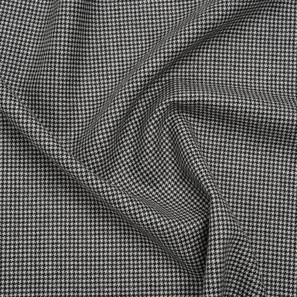 Brushed Virgin Merino Wool Twill - Black and White Little Houndstooth - Joann Fabrics