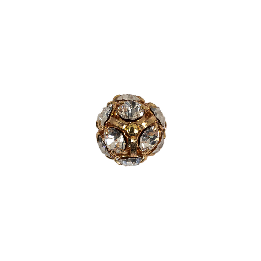 Vintage Crystal Rhinestones and Gold Metal Shank Back Ball Button - 17L/10.5mm - Joann Fabrics