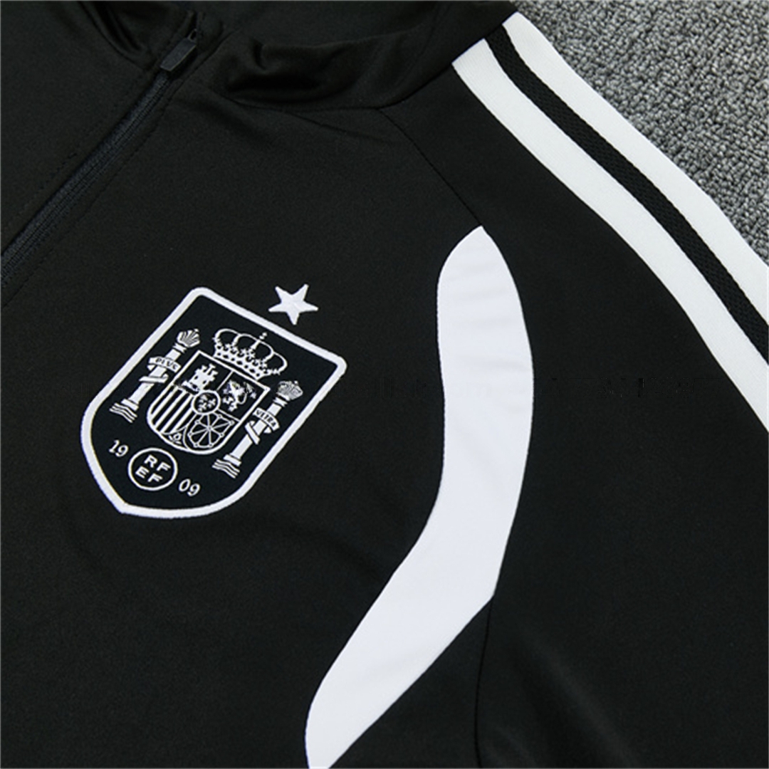 Spain 2026 Long Sleeve Training Set - Black Top & Black Pants - UnitedFutballJersey