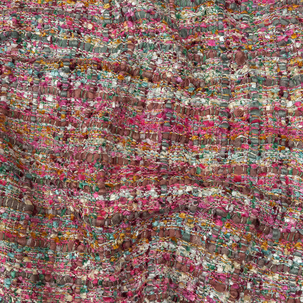 Viscose and Acrylic Chenille Tweed - Pink, Gray and Hunter Green - Newcastle Collection - Joann Fabrics