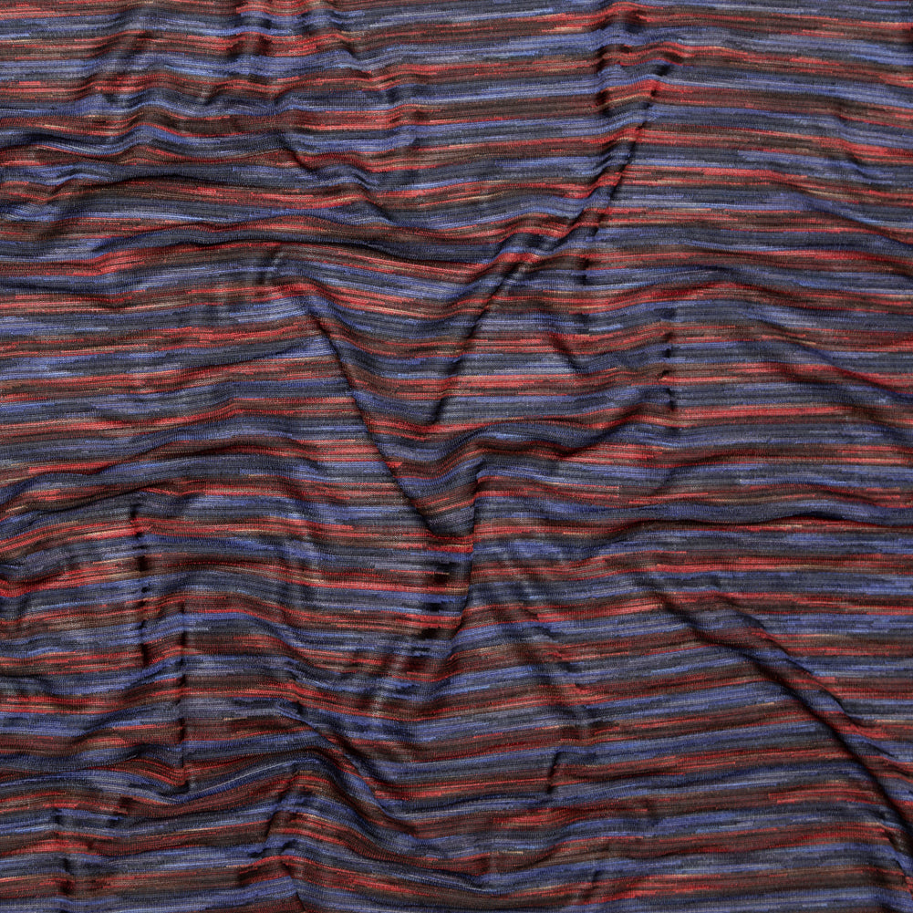 Deep Well and Chili Oil Tactile Striped Polyester Knit - Joann Fabrics