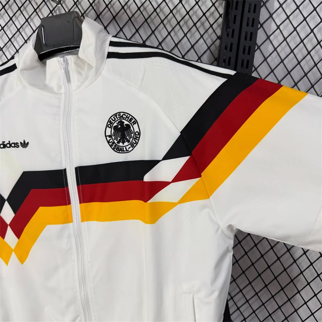Germany 2026 Windbreaker Jacket - White With Classic Stripes - UnitedFutballJersey