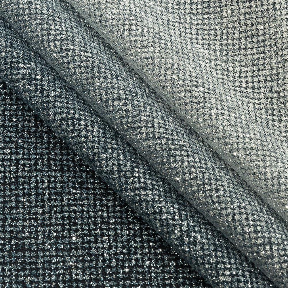 Ombre Tulle with Metallic Platinum Glitter - Navy and White - Starlet Collection - Joann Fabrics