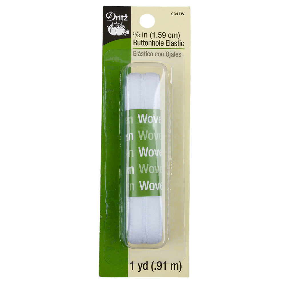 Dritz White Button Hole Elastic - 5/8 in x 1 yd - Joann Fabrics