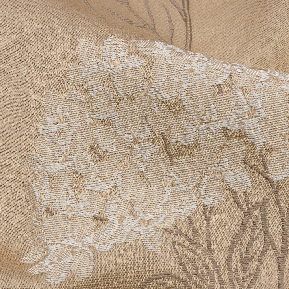 Drapery Jacquard - Caramel Hydrangea Stems - British Imported - Joann Fabrics