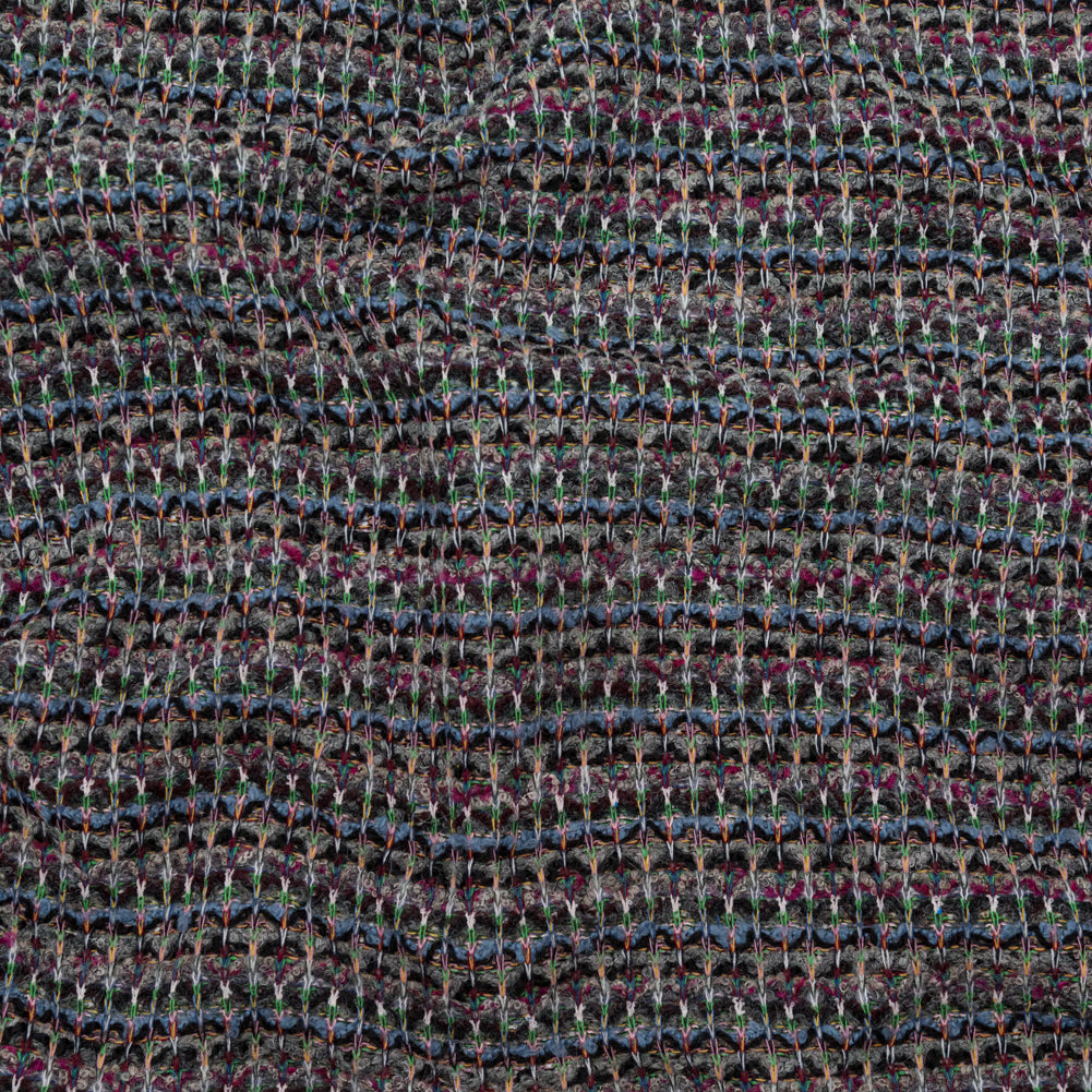 Steel Blue, Green and Fuchsia Striped Blended Wool Knit - Joann Fabrics