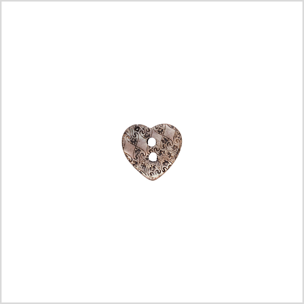 Italian Silver Heart-Shaped Shell Button - 18L/11.5mm - Joann Fabrics
