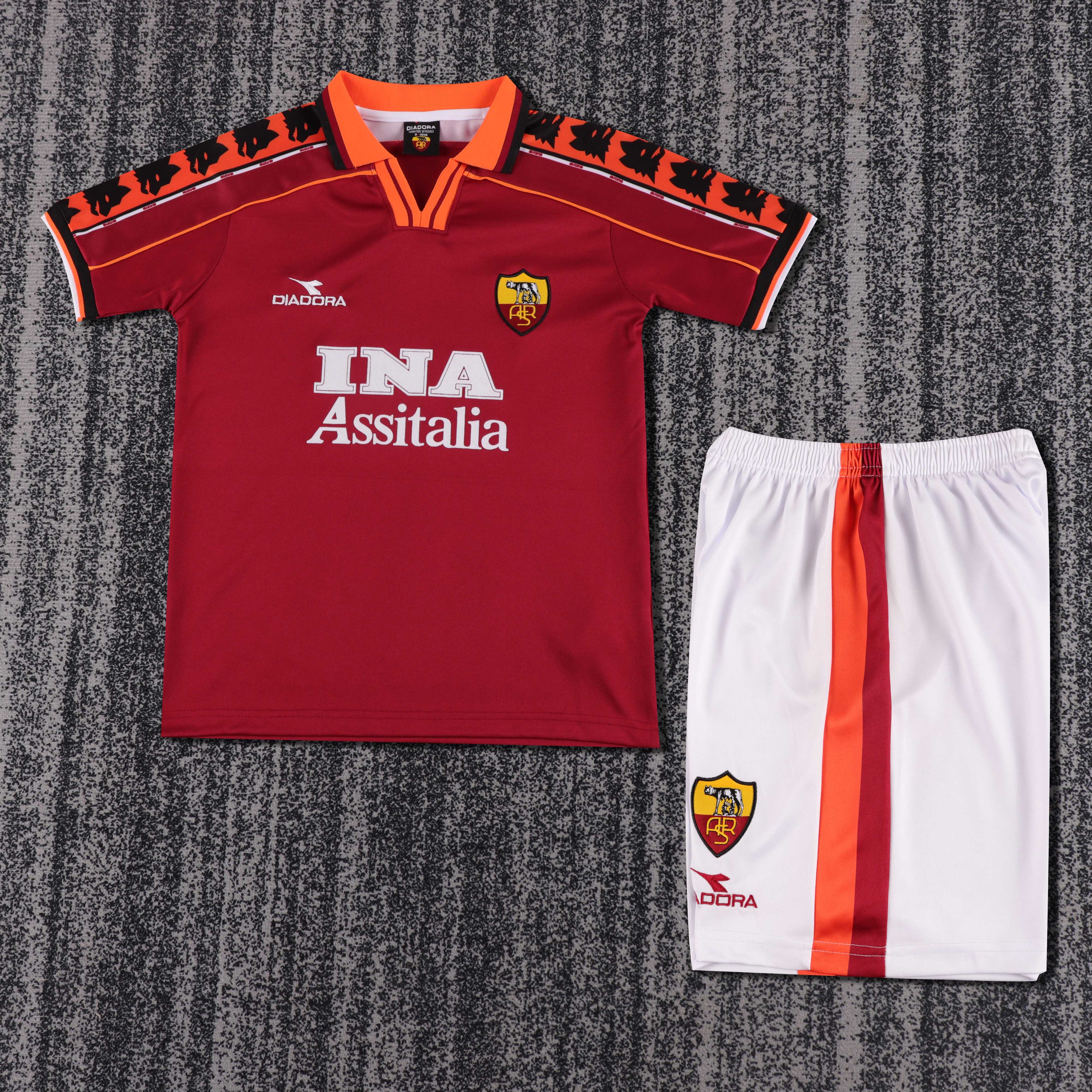 1998/1999 Retro Roma Home Soccer Jersey 1:1 Thai Quality Kids Size