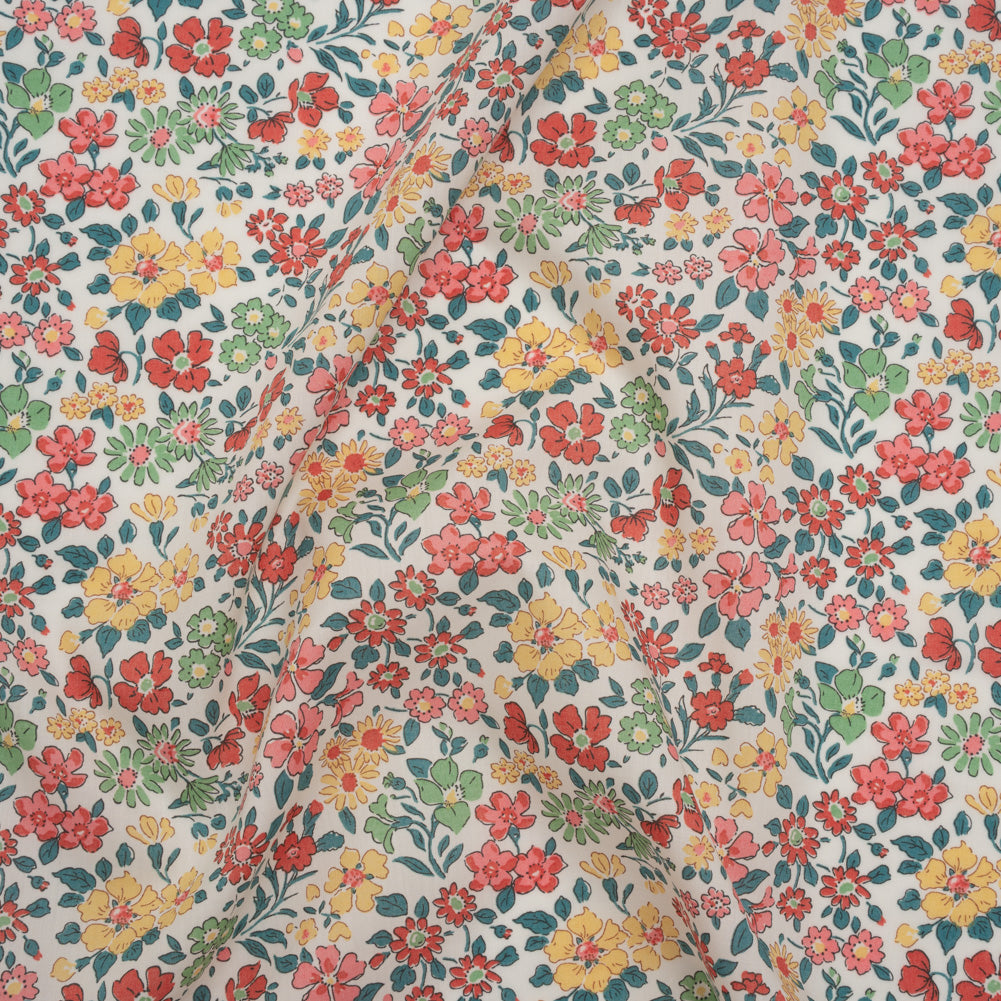 Liberty Fabrics Tana Lawn® - Annabella Multi Pastel - Red, Yellow and Blue Green Floral - Joann Fabrics