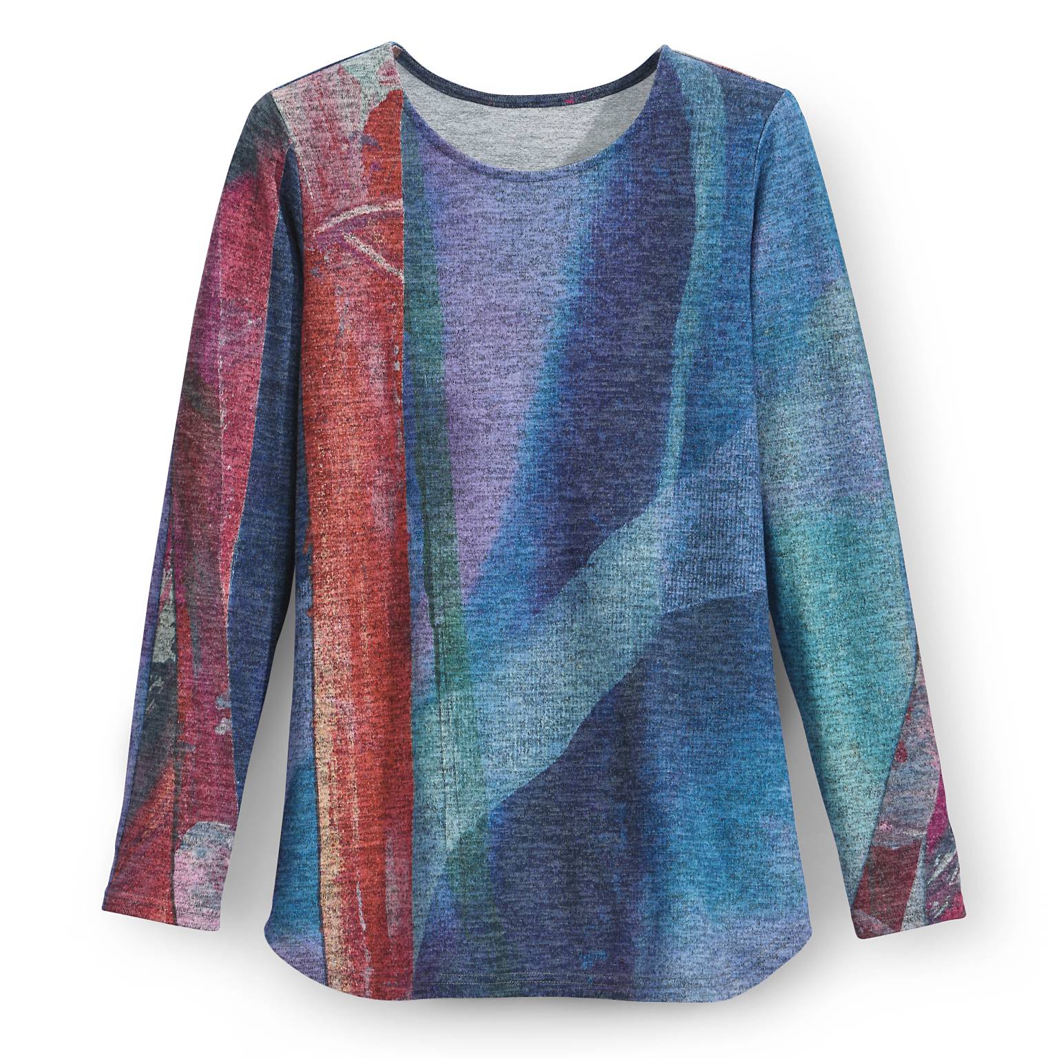 Claire Desjardins Abstract Brushed-Knit Top, Long Sleeves - Northstyle Catalog