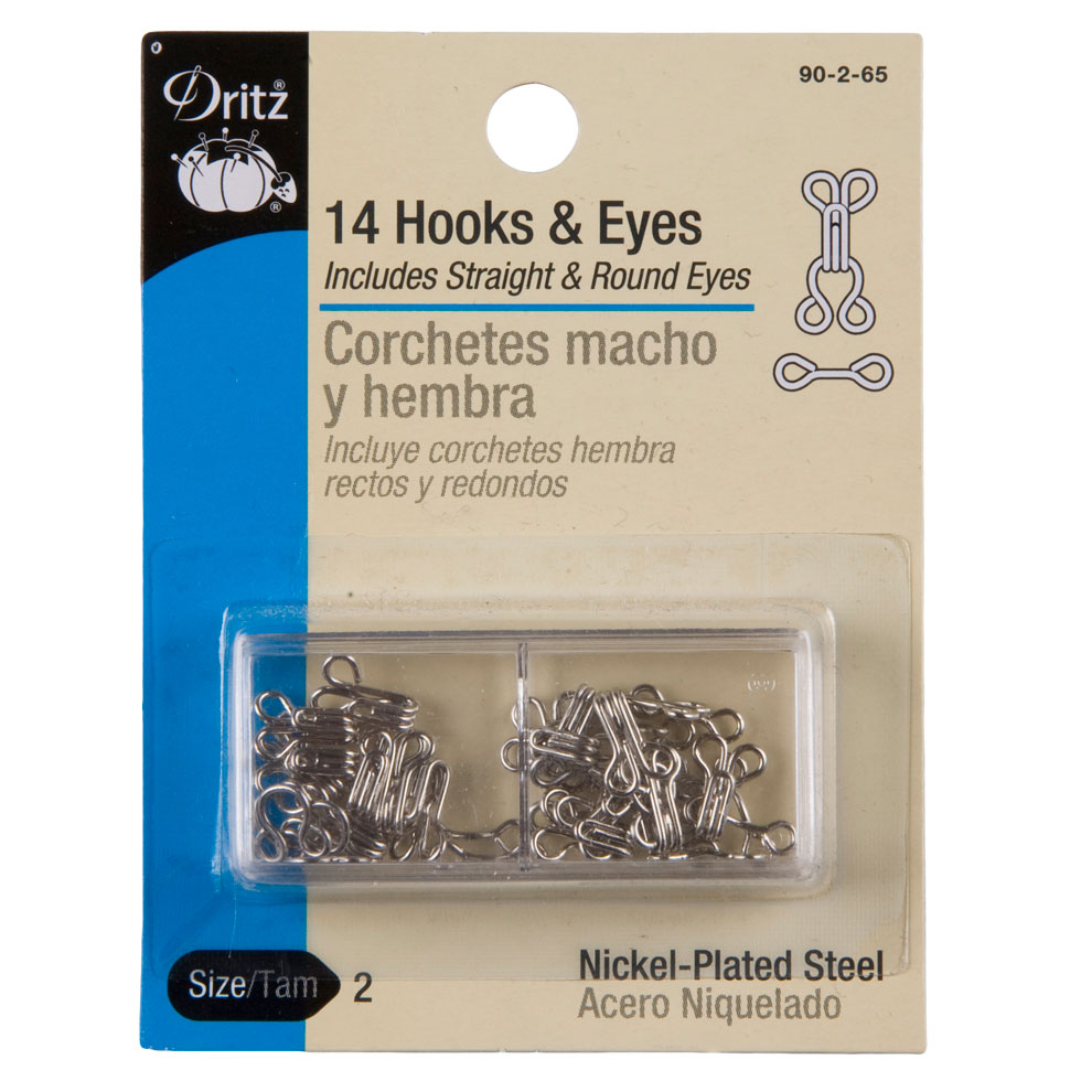 DRITZ 14 HOOKS & EYES NKL SZ 2 - Joann Fabrics