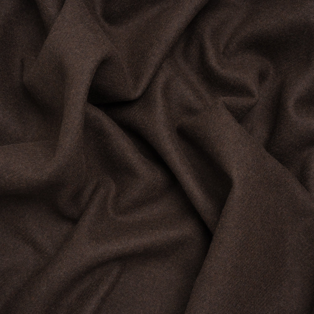 Recycled Brushed Wool Blend Twill Coating - Dark Brown - Made in Italy - Maeve Collection - Joann Fabrics