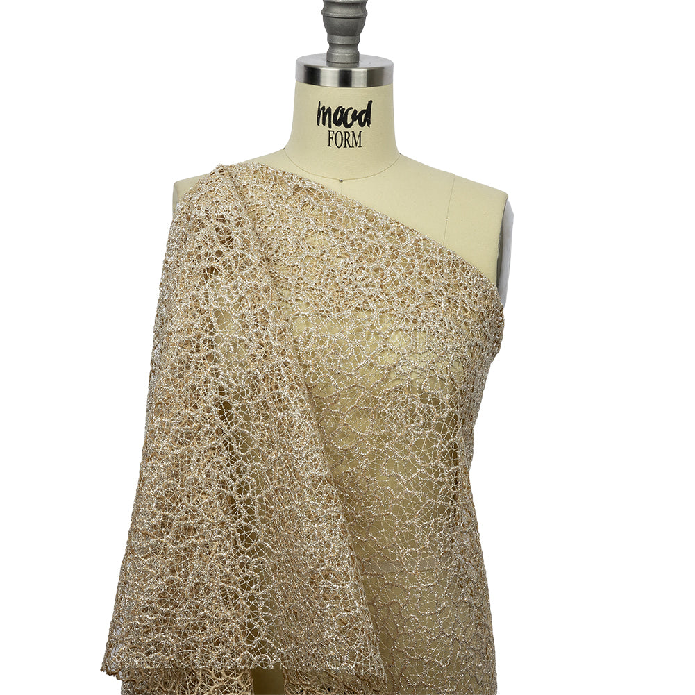 Guipure Lace with Glitter - Nude Meandering Lines - Joann Fabrics