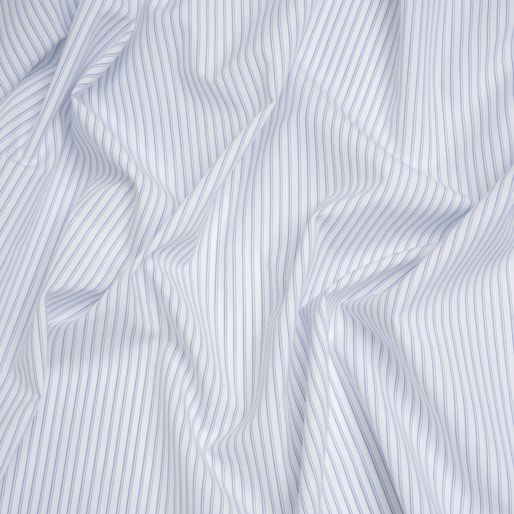 Cotton Shirting - Blue and White Shaded Stripes - Designer Deadstock - Joann Fabrics