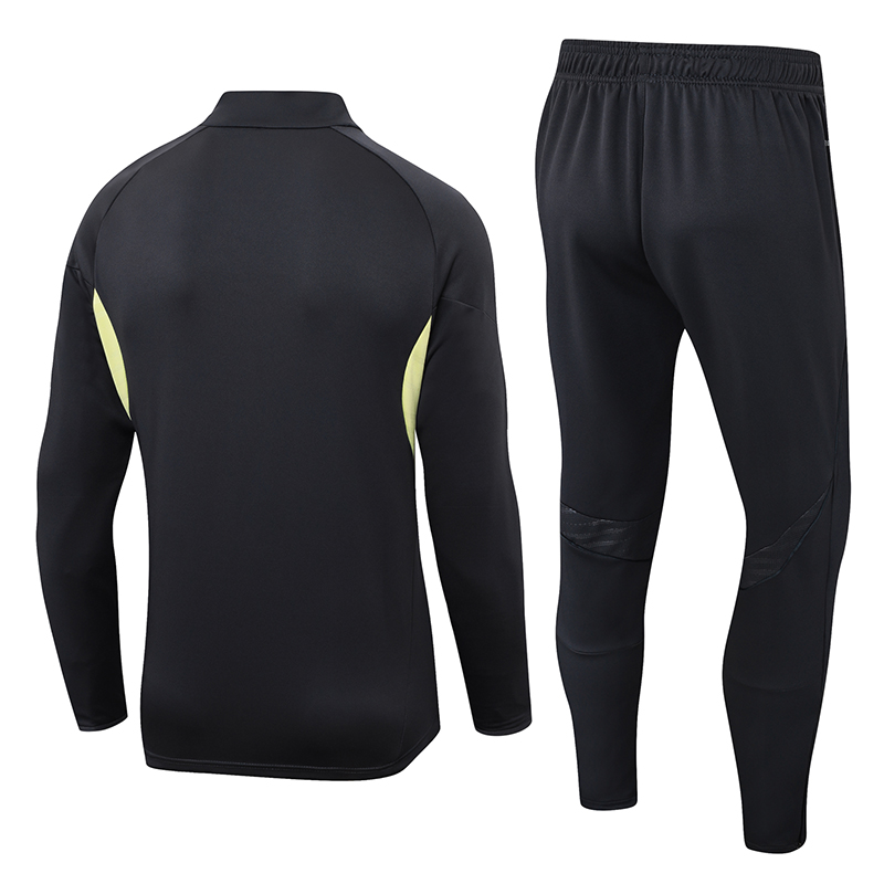 2025-2026 Real Madrid Dark Gray Half-Pull Training Suit Football Shirt 1:1 Thai Quality Set