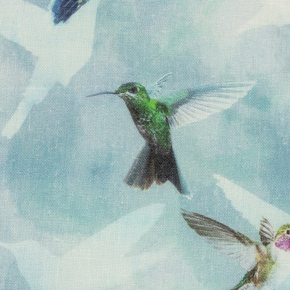 Humming Birds Printed Blue Linen Woven - Joann Fabrics