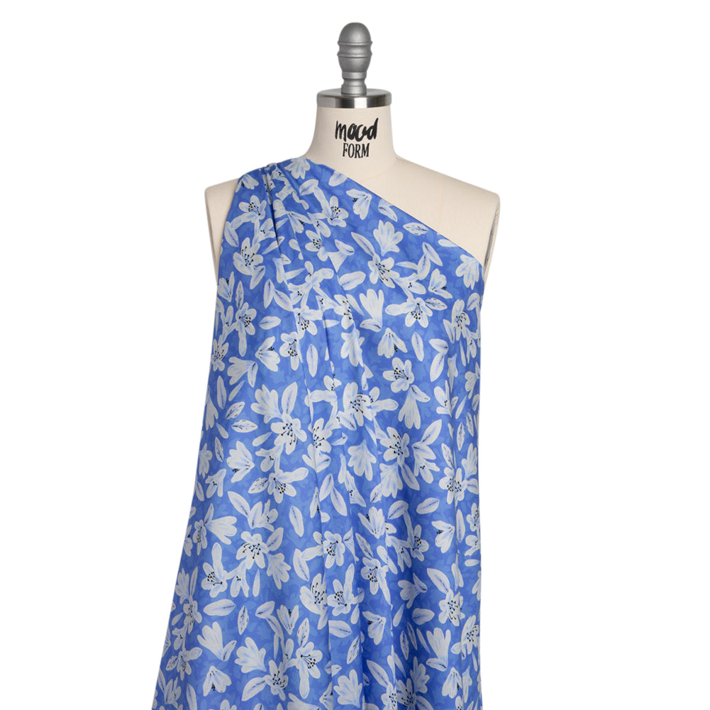 Rayon Challis - Blue Floral - Daybreak Bloom Print - Mood Exclusive Chariot Collection - Joann Fabrics