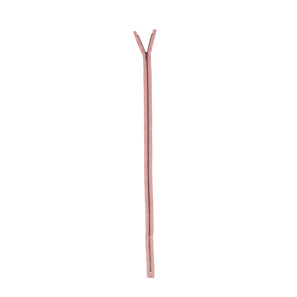 Peach Quartz and Matte Silver T5 Metal Closed Bottom Zipper - 36