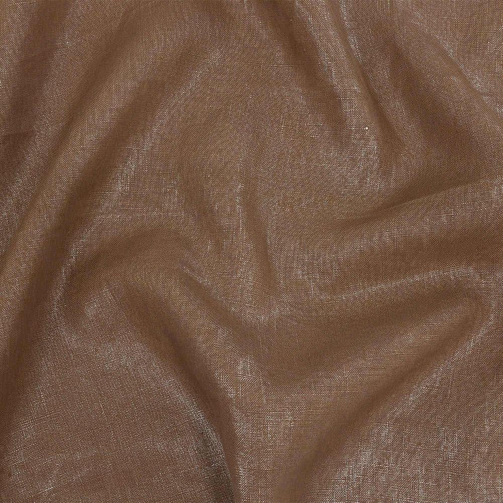 Medium Weight Linen Woven with Metallic Foiling - Raw Umber and Silver - Bianca Collection - Joann Fabrics