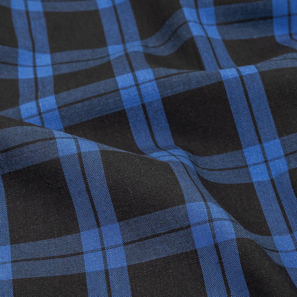 Stretch Limo and Deja Vu Blue Plaid Cotton Shirting - Joann Fabrics