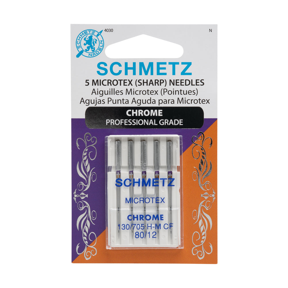 Schmetz Chrome Microtex Sharp Machine Needles - 80/12 - 5 ct - Joann Fabrics