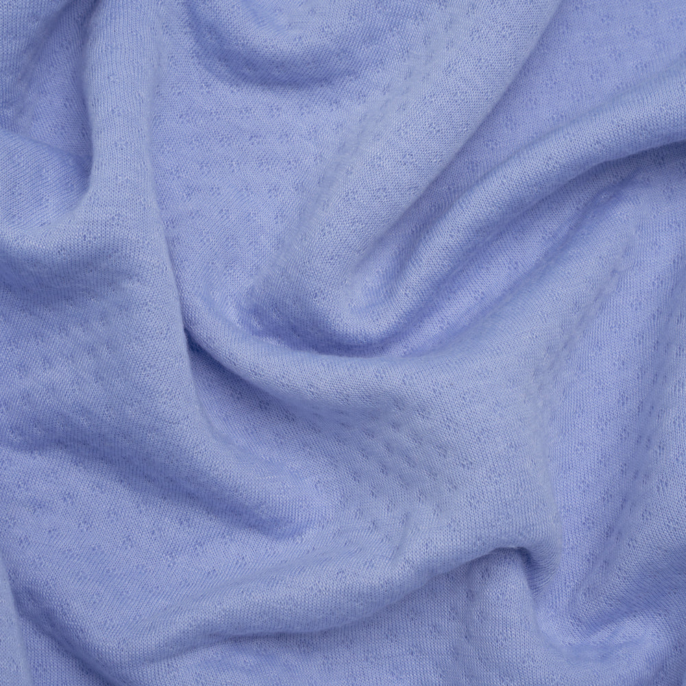 Polyester and Rayon Quilt Textured Double Knit - Country Blue Polka Dots - Deadstock - Joann Fabrics