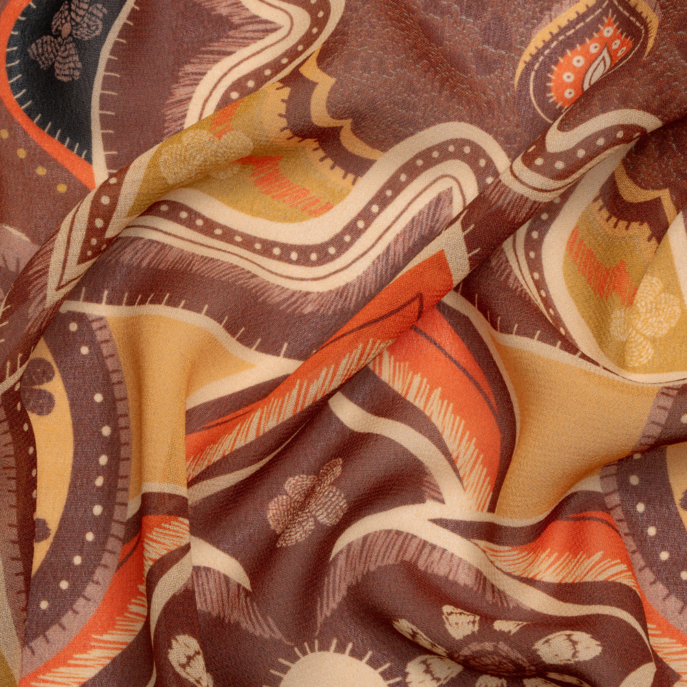 Mood Exclusive Brown Floralscape Viscose Georgette - Joann Fabrics