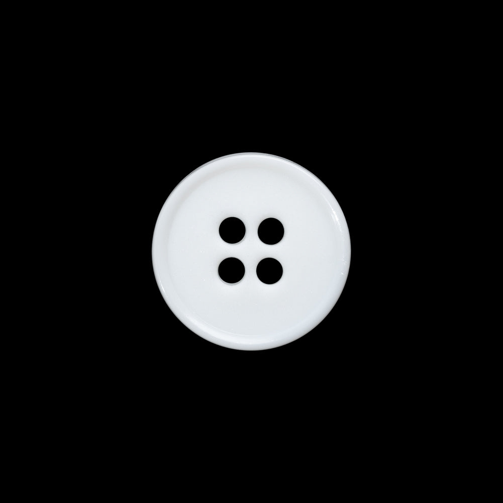 Plastic 4-Hole Button Made in Italy - 24L/15mm - White Narrow Rim - Joann Fabrics