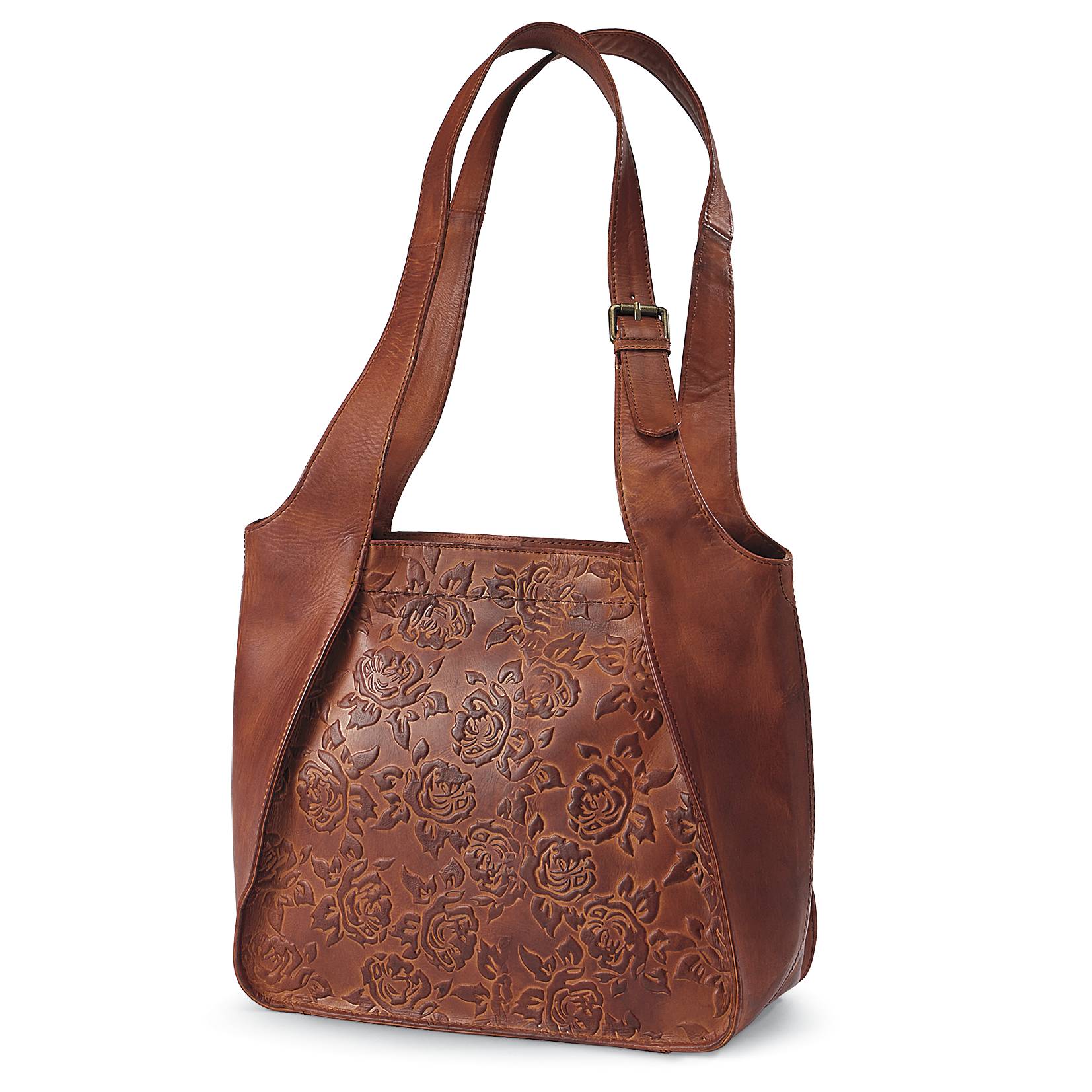 Rose-Embossed Leather Bag - Northstyle Catalog