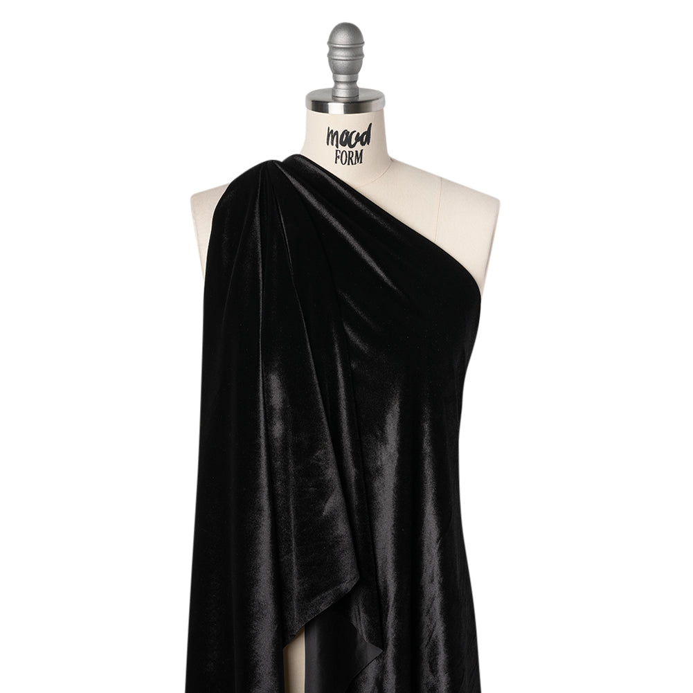 Polyester Velour - Tuxedo Black - Designer Deadstock - Joann Fabrics