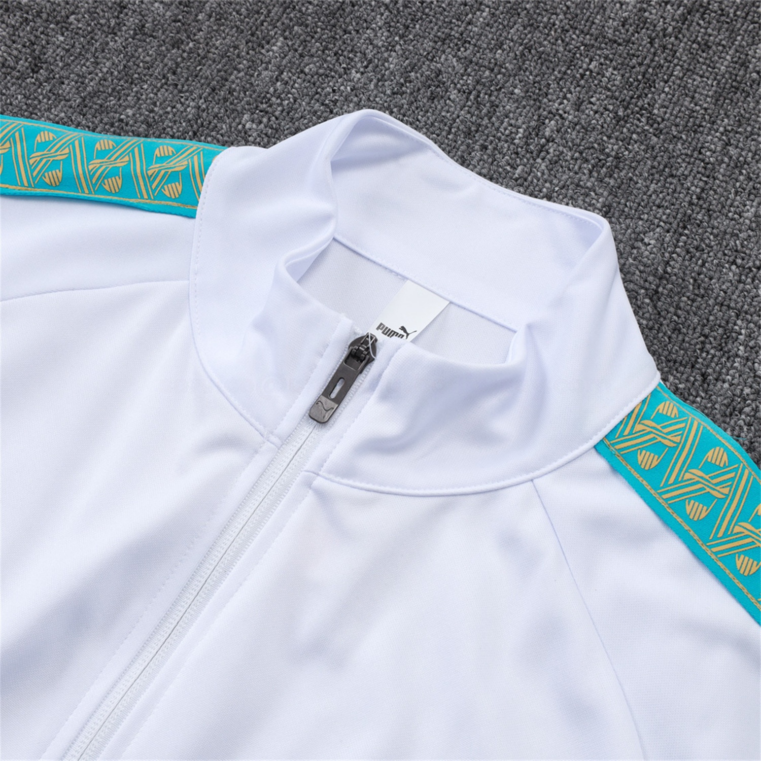 Marseille 25-26 Long Sleeve Training Set - White Top & Dark Blue Pants - UnitedFutballJersey