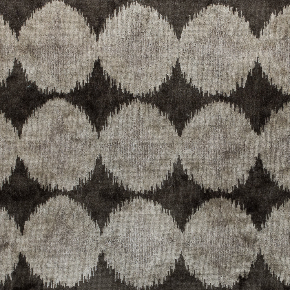 Oyster Gray Geometric Ikat Velvet - Joann Fabrics