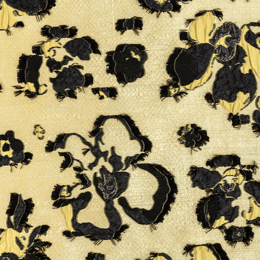 Gamboge and Black Floral Luxury Brocade - Joann Fabrics